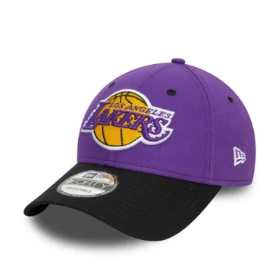 Image of New Era Adult&#039;s 9Forty Side Patch NBA Los Angeles Lakers Baseball Cap Hat Purple