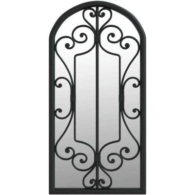 Image of vidaXL Mirror Black 70x30 cm Iron for Indoor Use