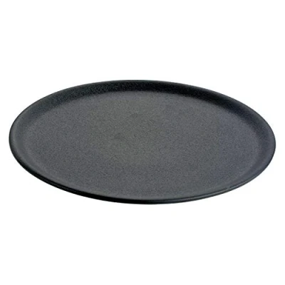 Image of BIA Round Platter Plates Porcelain Oven Dish Black Kitchen Tray Cast Iron Design Food Trays Large Serving Gastro Noir Mie Range &amp; Dishes