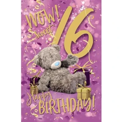 Image of Me To You Tatty Teddy Age 16 Birthday Card, Wow! Sweet 16! Official Collection