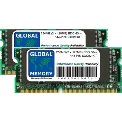 Image of 256MB (2 x 128MB) 60ns 144 PIN EDO SODIMM MEMORY RAM KIT COMPATIBLE WITH LAPTOPS/NOTEBOOKS