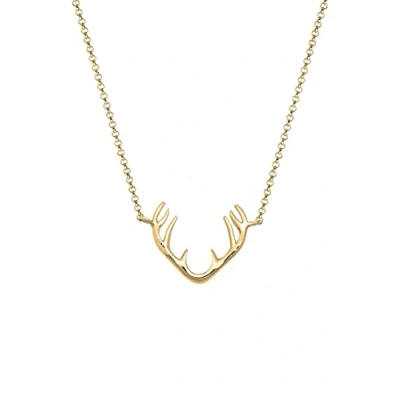 Image of Elli Necklace Ladies Reindeer Antler Pendant in 925 Sterling Silver Gold Plated