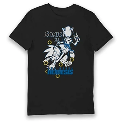 Image of Bioworld Sonic The Hedgehog Metal Steel Nemesis Adults T Shirt L