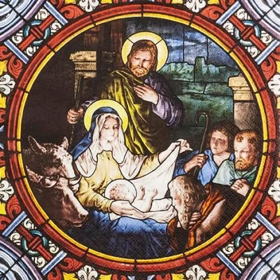 Image of 20 Napkins Christmas Holy Scene Table Decoration Paper with Motif Also for Decoupage and 33 x cm