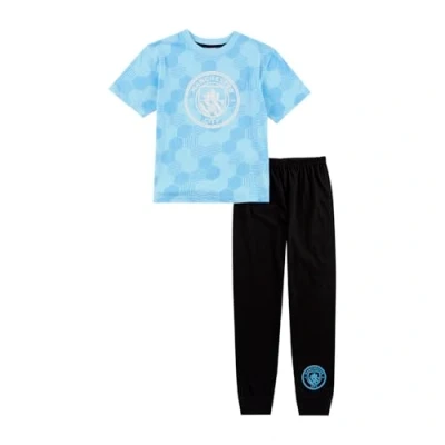 Image of MANCHESTER City F.C Boys Pyjamas Man Pjs for Football Gifts Official Merchandise Clothing Nightwear 14 15 Years Blue