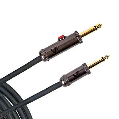 Image of D&#039;Addario Guitar Cable Lead Circuit Breaker Latching Cut Off Switch to Mute When Changing Instrument 20 Feet/7.62 Meters Straight Ends 1 Pack