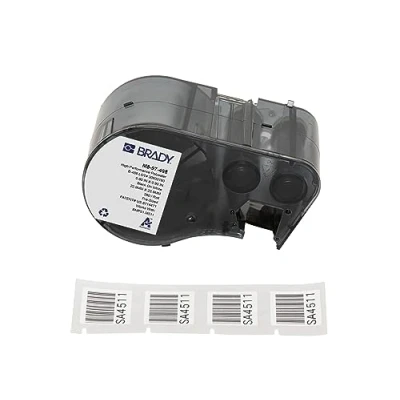 Image of Brady Polyester Pre Sized Labels for Label Printer BMP51/BMP53/M511 280 Self Adhesive Black on White (22,86 mm (W) x 22,86 (H)) M5 97 488
