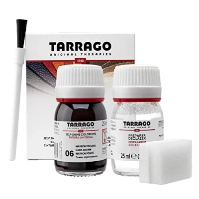 Image of Tarrago Self Shine Color Dye 25 ml Shining for Shoes and Accessories Covers Scuffs Wear of Footwear Shoe Care Repair Stain Dark Brown