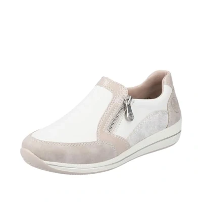 Image of Rieker Women&#039;s N1151 Loafer, White Combi, 7.5 UK