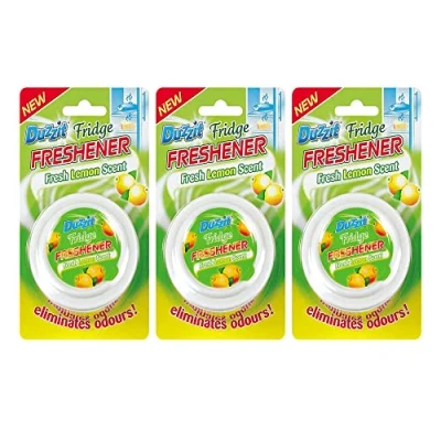 Image of 3 x Fridge Freshener Fresh Lemon Scented Deodoriser Fragranced For Up To Months