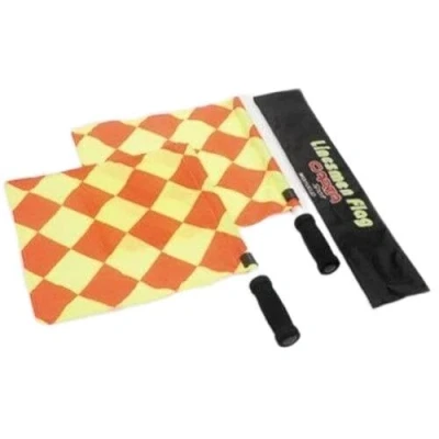 Image of Carta Sport LINW Football Linesman flags fluo. Rubber handle and carry bag, Orange/Fluorescent Lime/Black, One size