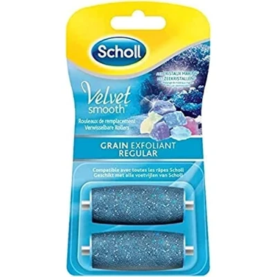 Image of Scholl Velvet Smooth Express Pedi Crystal Diamonds Exfoliating Grain 2 Replacement Rolls