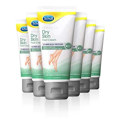 Image of Scholl ExpertCare Dry Skin Foot Cream 75ml x 6 Daily Care for or Normal Contains Allantoin, Lactic Acid, and Scholl&#039;s Special Pedi Blend