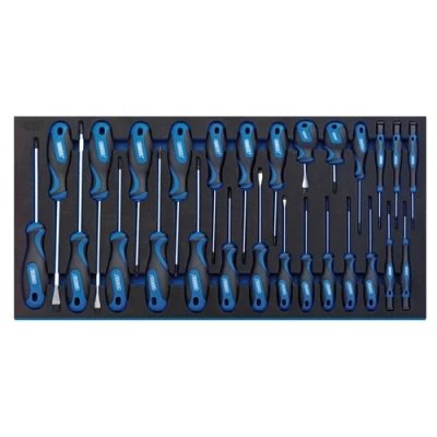 Image of Draper Soft Grip Screwdriver Set in Full Drawer EVA Insert Tray (27 Piece)