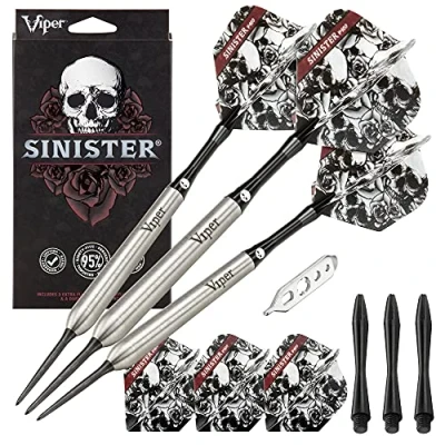 Image of Viper by GLD Products Sinister 95% Tungsten Steel Tip Darts, 25 Grams,Silver,23 3811