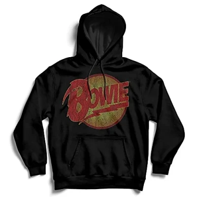 Image of David Bowie Men&#039;s Vintage Diamond Dogs Logo Hoodie Black