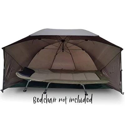 Image of DNA Leisure NEW NGT Carp Coarse Fishing 60&quot; Waterproof Umbrella Brolly Shelter with Storm Sides Poles and Groundsheet
