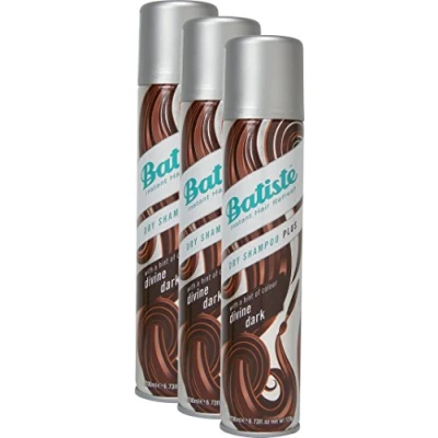 Image of Batiste dry shampoo divine dark with a gentle hint of colour, for black and brown hair, fresh hair all types, 3 pack 2+1 (3 x 200 ml)