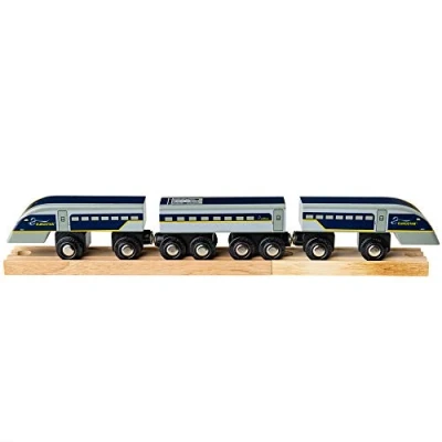 Image of Bigjigs Rail, Eurostar Train Toy, Wooden Toys, Pendolino Train, Toy for Set, Accessories