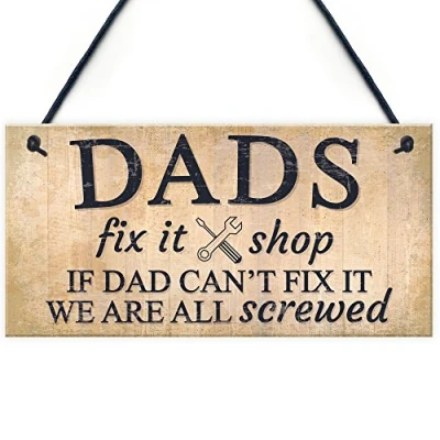 Image of RED OCEAN Dads Man Cave Signs Garage Shed Door Wall Hanging Plaque Gifts For Dad Daddy