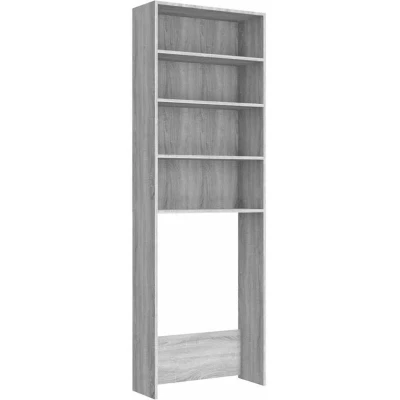 Image of vidaXL Washing Machine Cabinet Grey Sonoma 64x24x190 cm