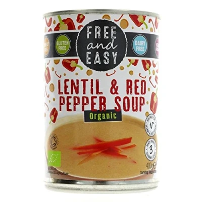 Image of Free &amp; Easy Organic Lentil Red Pepper Soup 400g Pack of 6