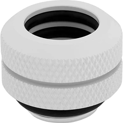 Image of Corsair Hydro X Series XF Hardline 12mm OD Fittings, Four Pack (G1/4 Inch BSPP Port Threads, Solid Brass Durability, Double O Ring Design, Compatible with Additional Adapters) White