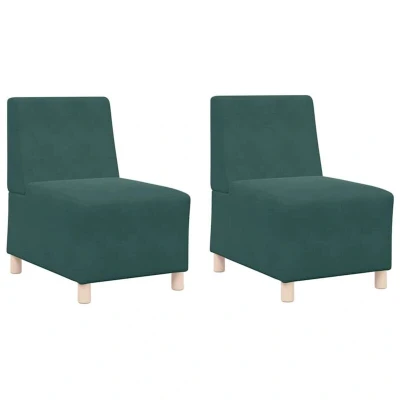 Image of vidaXL Sofa Chairs 2 pcs Dark green 55 x 74 82 cm Velvet