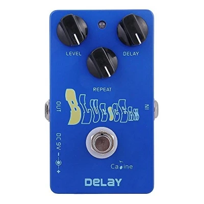 Image of Caline Electric Delay Guitar Effect Pedal Aluminum Alloy Housing with 3 Switches CP 19 Blue Ocean