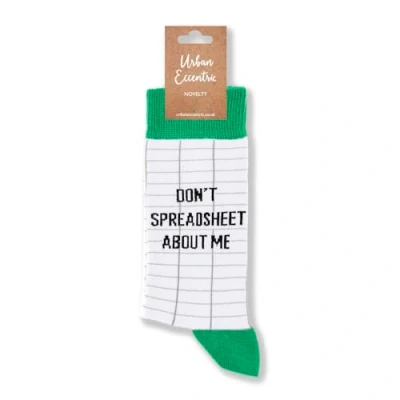 Image of Urban Eccentric Unisex Don&#039;t Spreadsheet About Me Socks Gift 1 Pair Cotton Rich Premium Novelty Gifts