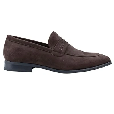Image of TruClothing Men&#039;s Moccasin Loafers Shoes Leather Lined Slip On Suede Smart Formal Shoe Black Brown 8 UK