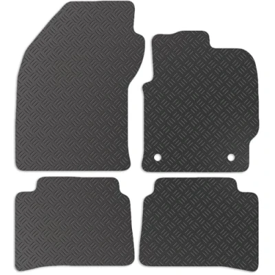Image of Carsio Rubber Car Mats For Suzuki Swace 2021+ Onwards Tailored Fit Floor Mat Set Complete Accessory Black Custom Fitted All Weather &amp; Heavy Duty, Anti Slip Backing with Clips