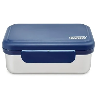 Image of Polar Gear Stainless Steel Lunch Box 1L Official Merchandise Kids Reusable BPA Free Ideal for School Nursery Sports Picnic Silver &amp; Blue, 1 Liter