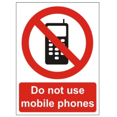 Image of Do Not Use Mobile Phones Sign 150mm x 200mm Rigid Plastic