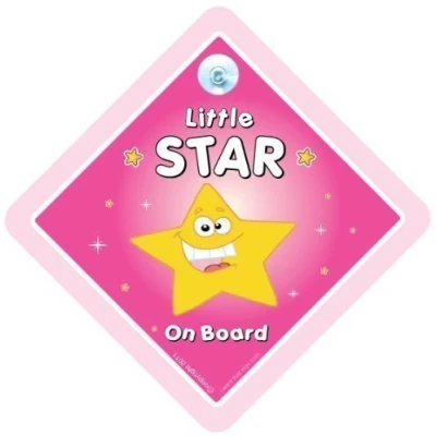Image of Little Star On Board, Car Sign, PINK, Board Baby Decal, Bumper Sticker,Maternity, Pregnancy, Girl Granddaughter Sign
