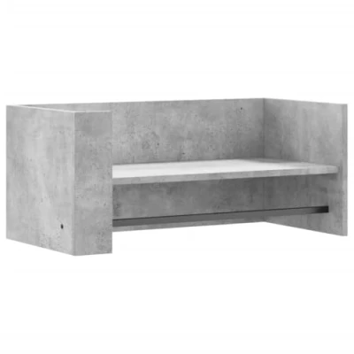 Image of vidaXL Wall Shelf Concrete Grey 70.5x35x30.5 cm Engineered Wood Floating for Bathroom, Office, or Living Room