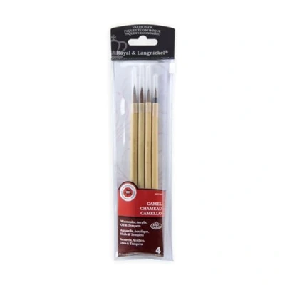 Image of Royal and Langnickel Bamboo Comb Brush Set Brown (Pack of 4)