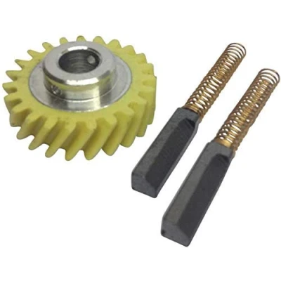 Image of Stand Mixer Worm Drive Gear W10112253 with A Pair of LKS Carbon Motor Brushes. Compatible 4.5QT and 5QT Mixers.