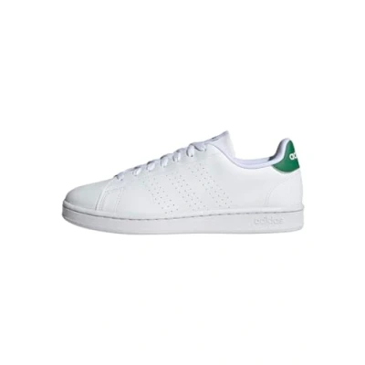 Image of adidas Men&#039;s Advantage Sneaker, Ftwr White Green, 7 UK