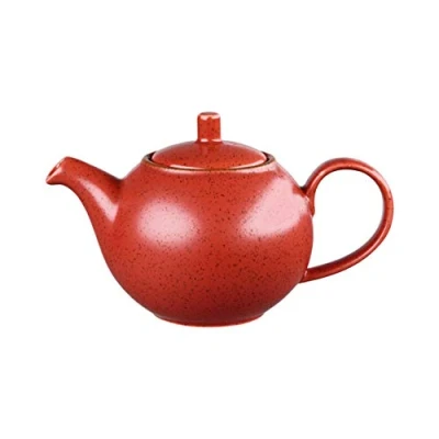 Image of Churchill Stonecast Handmade Beverage Pot 42.6 cl Assorted Colours (Raku Jade Green) (Spiced Orange)