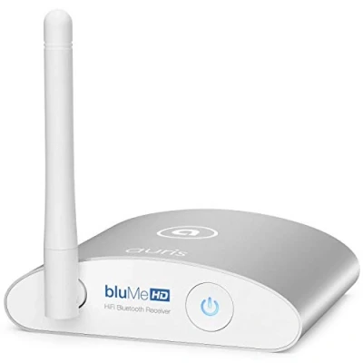 Image of Auris BluMe HD Long Range Bluetooth 5.0 Music Receiver Hi Fi Wireless Audio Adapter with Audiophile DAC &amp; aptX for Streaming to Home Stereo, AV or Stereo Amplifier