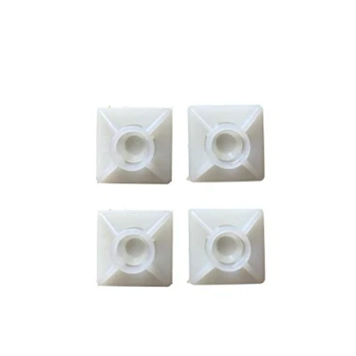 Image of 100 Pack of White Cable Tie Bases 19mm x (3/4&quot;) Premium Adhesive Fixing Mounts by Gocableties…