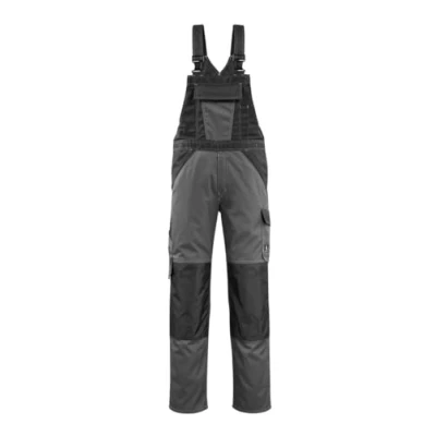 Image of Mascot 15769 330 1809 Leeton Light Lightweight Bib and Brace with Kneepad Pockets, Size 76C50, Dark Anthracite/Black