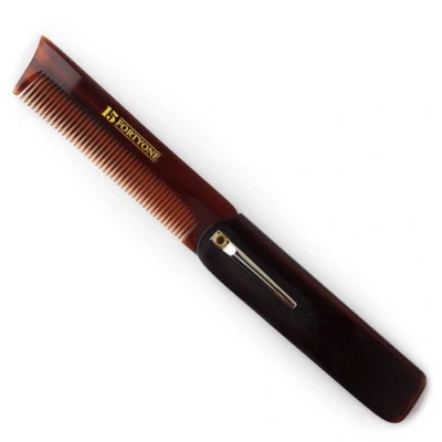 Image of 1541 London Folding Pocket Hair Comb with Clip Fine Tooth for Men&#039;s &amp; Beard (BC5)