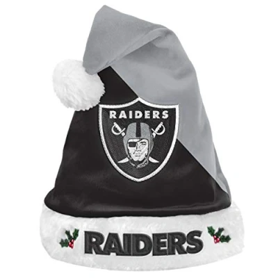 Image of Forever Collectibles Foco NFL Las Vegas Raiders 2020 Basic Santa Claus Hat Christmas