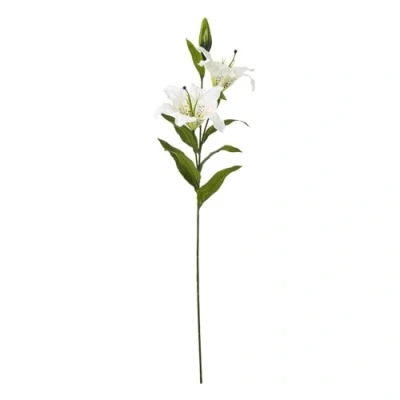 Image of Hill Interiors Madonna Lily Artificial Flower Spray (One Size) (White)