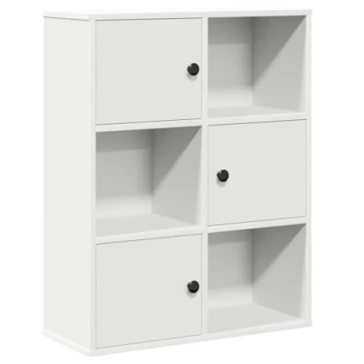 Image of vidaXL Bookcase White Engineered Wood 60x24x76.5 cm Modern Freestanding Bookshelf for Living Room/Office