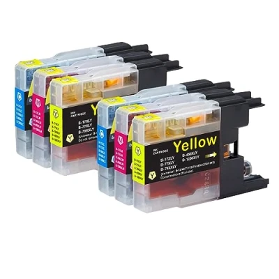 Image of 2 Go Inks C/M/Y Set of 3 Ink Cartridges to replace Brother LC1280XL Compatible/non OEM for MFC Printers (6 Inks), High Capacity