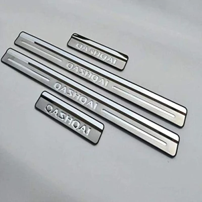 Image of 4 pcs Stainless Steel Car Door Sill Protector Strips for NIS san Qashqai J10 2007 2013, Kick Plates Scuff Guard Threshold Styling Decoration Accessories