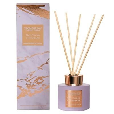 Image of Stoneglow Luna Collection May Chang &amp; Rhubarb 120ml Scented Reed Diffuser (Lilac Copper)